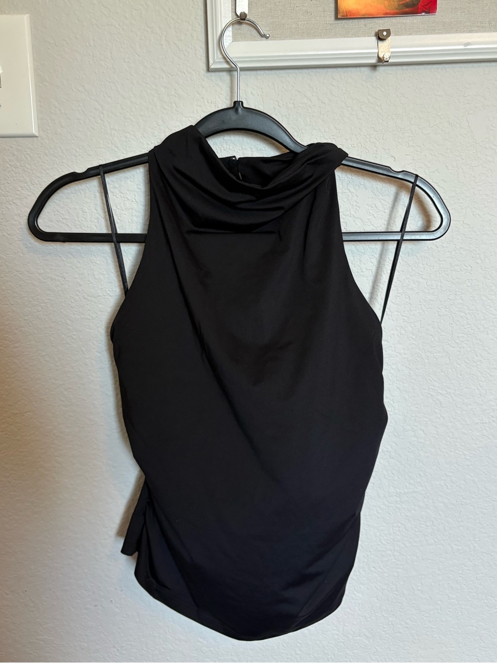 H&M Black Sleeveless Draped Neck Tank Top
